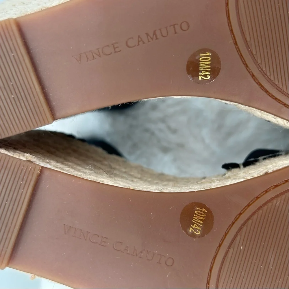 VINCE CAMUTO Women’s Size 10 Black Leera Espadrille Wedge Sandal